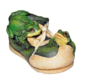 Schuhübertopf Neuheit. Stiefel mit Fröschen Pflanzgefäß. Zimmerpflanzenhalter, handbemalt - Bild 1 von 3