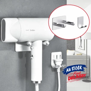 AU Wall Mount Bracket Storage Rack Hair Dryer For Hair Dryer Stand Holder - Picture 1 of 9