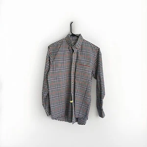 L.L. Bean Men’s Shirt Reg Striped Tan Red Blue Green Button Down SMALL Vintage - Picture 1 of 13