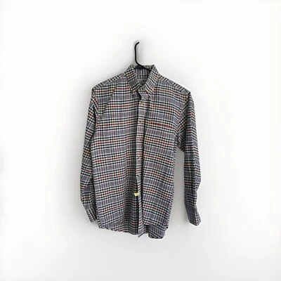 L.L. Bean Men’s Shirt Reg Striped Tan Red Blue Green Button Down SMALL Vintage - Image 1 of 4