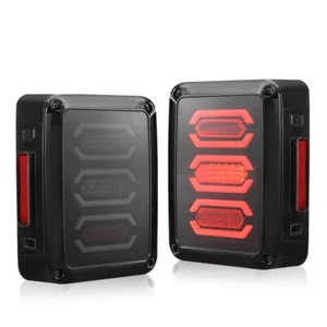 LED Tail Lights for Jeep Wrangler JK JKU 2007-2018 DOT Approved Smoked - Picture 1 of 2