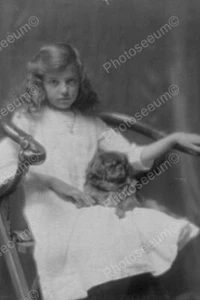 Beautiful Victorian Girl With Puppy Professional Photo Lab Reprint - Bild 1 von 1