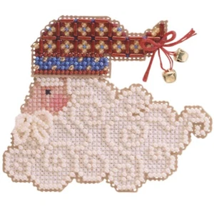 Kit de adornos con cuentas de Santa Jingles Mill Hill 2002 caras de Santa encantadas - Imagen 1 de 3