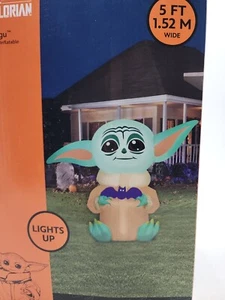 Halloween Star Wars Mandalorian Grogu Baby Yoda Airblown Inflatable 5 Ft. Tall - Picture 1 of 16