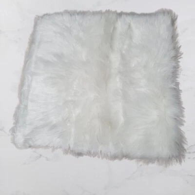Soft Sheepskin Fluffy Faux Fur Fake Rug Mat Small Rugs Home Decor Square 20”x20” - Image 1 of 4