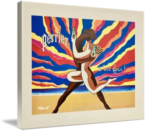Canvas Art - Perrier by Bernard Villemot Vintage Advertisement, - Picture 1 of 20