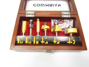 Columbian 6-teiliges Router Bit Set in Holz Aufbewahrungsbox gebraucht - Bild 1 von 4