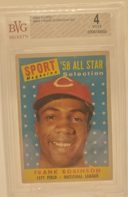 1958 Topps Frank Robinson #484 All Star en muy buen estado 4 Foto 1 de 2