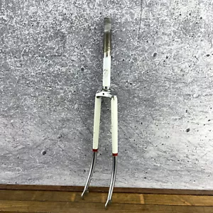 Vintage Schwinn Fork 27 in 1 in Threaded Chrome White Steel 9.25" Tall 27" - Picture 1 of 17
