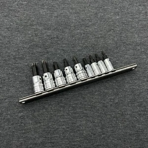 Snap On 9pc 3/8” & 1/4” Drive TORX Bit Socket Set Tamper Proof USA - Bild 1 von 9