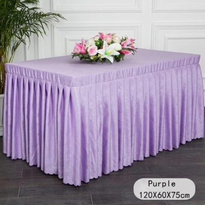 Rectángulo Floral Plisado Mesa Falda Cubierta Mantel Boda Fiesta Decoración del Hogar Foto 1 de 4