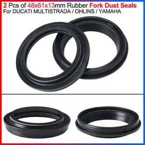 2 Pcs of Rubber Fork Dust Seals 48x61x13mm For DUCATI MULTISTRADA/OHLINS/YAMAHA - Bild 1 von 20