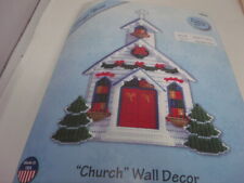CHURCH Wall Decor Plastic Canvas Kit 12" x 15"  Design Works HTF & Bonus Kit