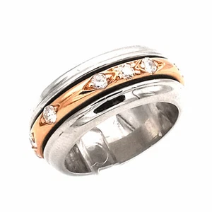 Diamant Ring Drehring mit 0.72 ct Brillanten in 585 Weiß- und Roségold Eternity  - Bild 1 von 5