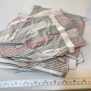 fabric precut quilting squares cotton polar bear red gray stripes - Picture 1 of 7