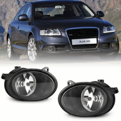 For 2005 2006 2007 2008 Audi A6 Fog Lights A6 Quattro Clear Bumper Front Lamps - Image 1 of 4