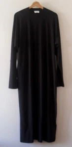 RAEY - Robe longue manches longues stretch coton noir taille 10 UK 38 EU - Neuve - Picture 1 of 6