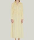 $520 Matteau Women&#39;s Yellow Cotton Long Sleeve Drawcord Maxi Shirtdress Size 1