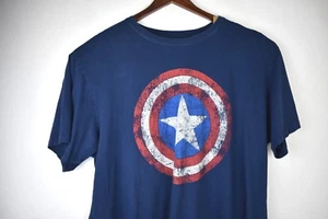 Marvel Herren blau Captain America Rundhalsausschnitt authentisch Comic 2011 Größe 3 XL - Bild 1 von 8
