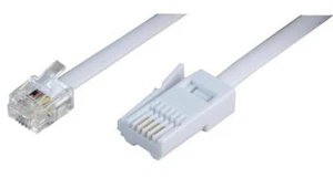 RJ11 to BT Plug (431A) Telephone Lead, White, 1m - PSG04196 - Photo 1/1