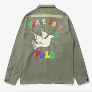 Ralph Lauren Polo Paloma PAZ AMOR Parche Militar Deportista Chaqueta Azteca Talla L - Imagen 1 de 17