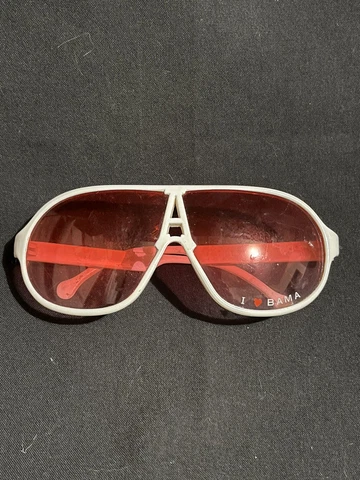 Vintage  I ❤️Bama Sunglasses Alabama Crimson Tide Football Rose Colored Lenses Cover