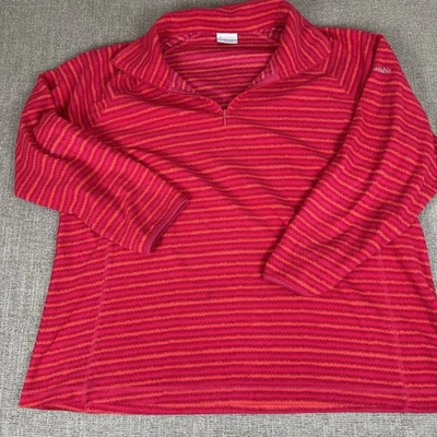 Columbia Women’s 2X 1/4 Zip Pink/Orange Long Sleeve Fleece Active Wear Top - Image 1 of 4