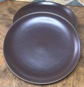 EDITH HEATH Juego de 2 Platos de Ensalada Marrón 8.25" Cerámica EE. UU. California - Imagen 1 de 6