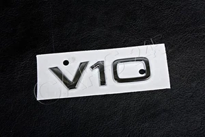 Genuine Chrome Badge Emblem V10 AUDI A6 S6 C6 A8 D3 RS6 R8 2004- - Picture 1 of 4