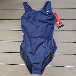 TYR Durafasr One Solid Navy Blue Maxfit Einteiler Damen Schwimmen Gr. 38 Neu Logo 2 - Bild 1 von 3