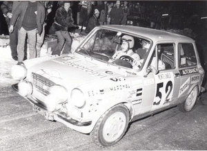 FOTO ORIGINAL AUTOBIANCHI A112 ABARTH MONTE CARLO RALLY 1971 ROGER DUBOS - Imagen 1 de 2
