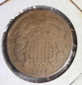 1870 Two Cent Piece - Picture 1 of 2