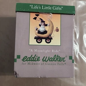 Eddie Walker Midwest of Cannon Falls "A Moonlight Ride" Witch Figurine Pumpkin - Picture 1 of 9