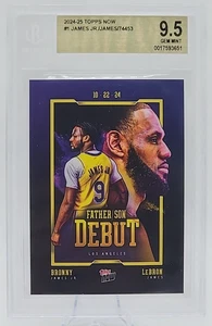 2024-25 Topps Now Lebron Bronny James Father Son Debut BGS 9.5 Gem Mint SP - Picture 1 of 2