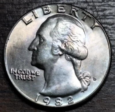 1982 D Washington Quarter BU - Image 1 of 2