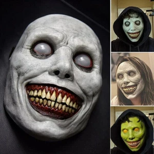 Exorcist Face Mask Soft Latex Adult Horror Halloween Mask Scary Demon Smile Mask - Picture 1 of 9