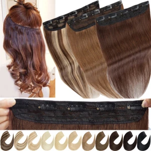 18"20"24" Thick One Piece Clip In Human Hair Extensions 100% Remy 3/4 Full Head - Picture 1 of 32