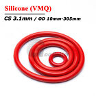 O Rings Cs 3.1Mm Food Grade Red Silicone O-Ring Seals Washer Gasket Od 10-305Mm
