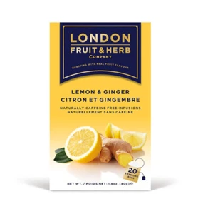 Zitrone & Ingwer Kräutertee/Aufguss 20 Teebeutel London Fruit & Herb Co VERGANGENHEITSDATIERT - Bild 1 von 1