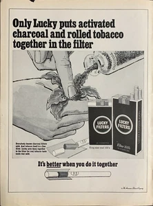 Vintage 1968 Glückszigaretten mit Aktivkohle im Filter Werbung - Bild 1 von 1