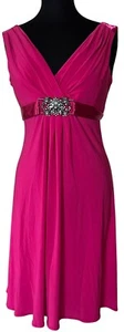 Scarlett Nite Pink Sleeveless V-neck Formal Dress Polyester Blend Women Size 10 - Picture 1 of 16