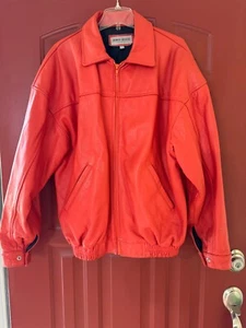 POWER SOURCE CRIMSON RED LEATHER JACKET SIZE XXXL (25"x30") - Picture 1 of 4