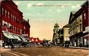PUTNAM CONNECTICUTMAIN STREET MIRANDO AL NORTE 1915 POSTAL ANTIGUA - Imagen 1 de 2