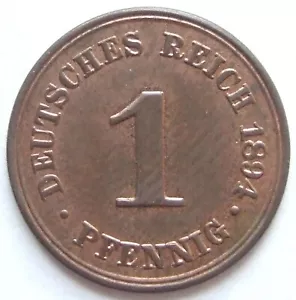Münze Deutsches Reich Kaiserreich 1 Pfennig 1894 A in Stempelglanz - Bild 1 von 2