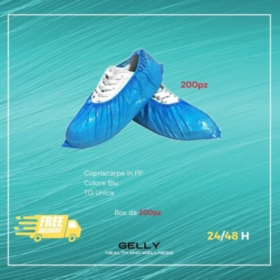 COPRISCARPE SOVRASCARPE MONOUSO IN PP CALZARI MONOUSO BLU TG UNICA 200PZ - Immagine 1 di 2
