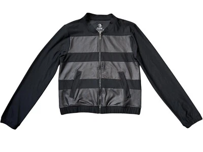Chaqueta MPG Mondetta Talla PEQUEÑA Cremallera Negra Imitación Cuero Moto Atletismo Bombardero Foto 1 de 4