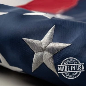 3x5 American Flag Embroidered Stars US Flags for Outdoor 100% Made IN USA - Picture 1 of 7