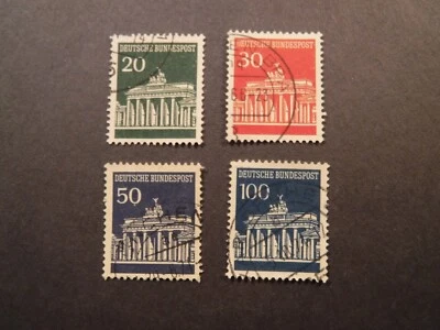 Scott# 953- 956, 1966-68,  20, 30, 50 & 1 00 pf., Germ. Bld. Designs Used Stamps - Image 1 of 2