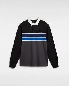 Brand New Mens Vans Harrison Rugby Long Sleeve Black/ Asphalt Size Medium - Picture 1 of 2