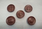 Vintage Hand Crafted Black Walnut Wood Buttons, 1.25 Inches, Set of Five